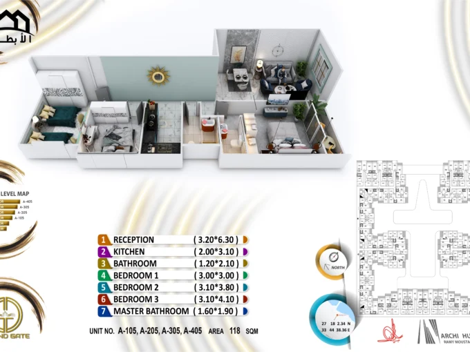 Grand Gate 3 Bedrooms - A105