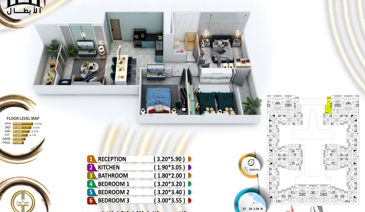 Grand Gate 3 Bedrooms - A310