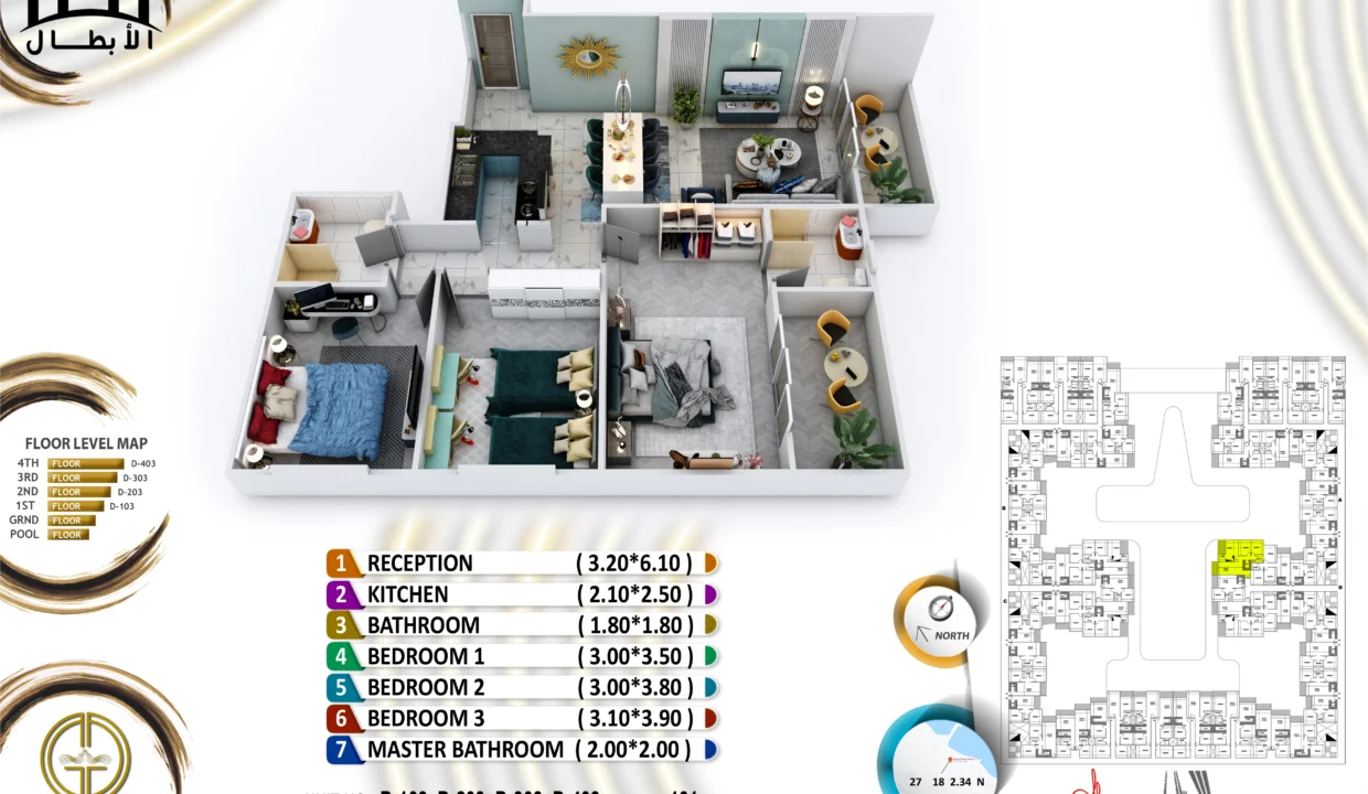 Grand Gate 3 Bedrooms - D303