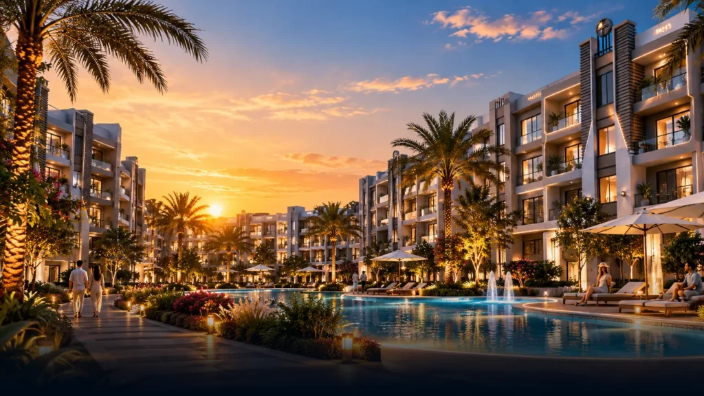 grand gate hurghada 3d landscape dusk 2026 10